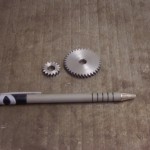 Small helical gears for an antique phonograph